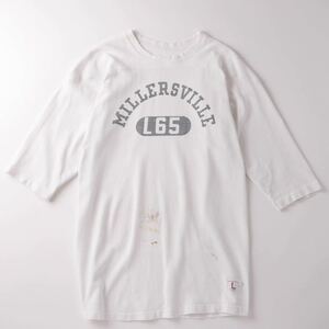 【極美品】50s Champion Runners Tag 時期 単色タグ ヴィンテージ チャンピオン フットボールシャツ スウェット 染み込みプリント USA製 L