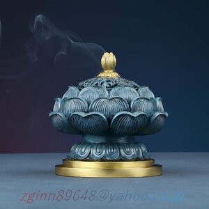 仏壇用香炉 黄銅製 ロータス香炉 レトロ静室アロマストーブ 香炉 おしゃれ ミニ仏壇 茶室の香炉