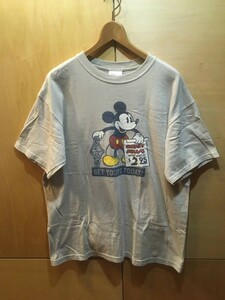 ヴィンテージ ミッキーマウス リストウォッチ 時計柄 Tシャツ メンズ L ディズニー 古着 USA製