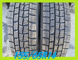 パF394②■155/65R14 75Q　2本のみ　DUNLOP　WINTER MAXX01　2016年製造　激安　バリ溝　条件付き送料無料　即納　軽自動車　タント　N-BOX