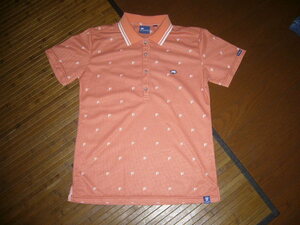 885-58♀：FIDRA フィドラ 　半袖　ポロシャツ 　size.L/Q（M程度）色.オレンジ　ゴルフウエア
