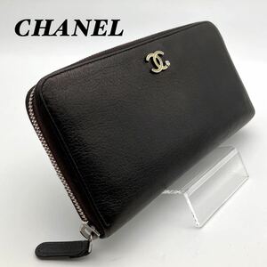 CHANEL シャネル 長財布 ラッキーフラワー ラウンドファスナー ブラック