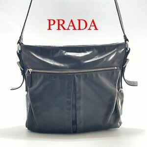 1円 PRADA プラダ レザー ショルダーバッグ レディース メンズ ブラック　かばん