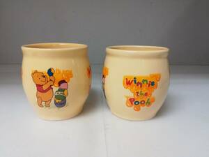 ●未使用 東京ディズニーランド限定 くまのプーさん Winnie the Pooh ハニーボット型 陶器 スーベニアカップ 2個セット 送料520円～ TDL