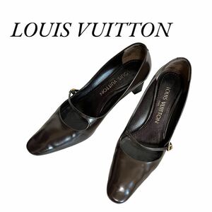 ルイヴィトン LOUIS VUITTON パンプス ストラップ レザー ヒール