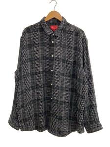 Supreme◆23ss/Basket Weave Plaid Shirt/ネルシャツ/XL/コットン/BLK