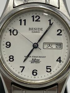 CASIO カシオ BESIDE BES-105 メンズ腕時計 シルバー 【中古/現状品/動作未確認】 ☆2210T12