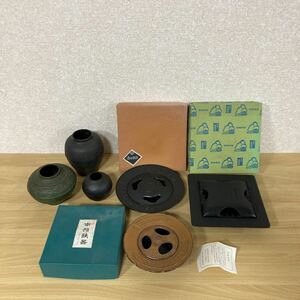 南部鉄器 鉄器 灰皿 花器 花瓶 南部 三厳堂 工芸品 重量 6.7kg まとめ6点 未使用品 4 リ サ ス 19