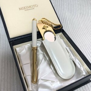 未使用品 MIKIMOTO ミキモト 真珠 パール リップ ミラー リップブラシ 化粧 小物 IW401BJ02MKM