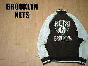 BROOKLYN NETSスナップスウェットMトレーナースタジャン正規ブルックリンネッツNBAバスケットボールアディダスジャージトラックジャケット