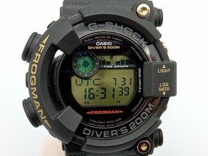 【35周年記念モデル】 CASIO G-SHOCK 電波ソーラー 腕時計 GF-8235D-1BJR FROGMAN ブラック ゴールド金具 箱・取説付
