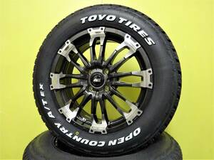 S3519 新品 4本 マッドクロス ウルフ 16 6J +42 4H 100 黒 ブラック 195/65R16 オープンカントリー A/T EX ホワイトレター ロッキー ライズ