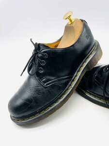 衝撃プライス！『末永く愛される王道モデル！』【Dr.Martens 3ホール ラウンドトゥ】高級レザーシューズ！ブラック/UK4/jp23cm/4.30