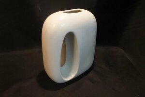 ホワイト リング フラワーベース 花瓶 陶器 /デザイナーズ プランターアクタス ACTUS H.P.DECO コンランショップ 北欧