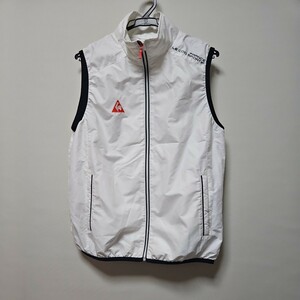 le coq sportif　ルコックスポルティフ　ナイロンジップアップベスト　白　メッシュ裏地　M 　デサント