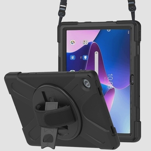 送料無料★ProCase レノボケース Tab M10 Plus 3世代 10.6 ショルダー付 360°回転(ブラック)