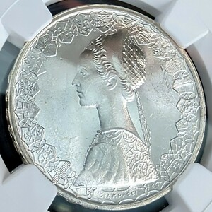 1円スタート 銀貨 1967年 イタリア 500リラ コロンブスの航海 銀貨 鑑定 NGC MS65 シルバーコイン サンタマリア号 金貨銀貨多数出品中