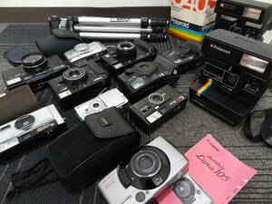 【必見】 フィルムカメラ 13点 まとめ Polaroid ポラロイド Canon キャノン Konica コニカ FUJICA フジカ MINOLTA ミノルタ SLIK スリック