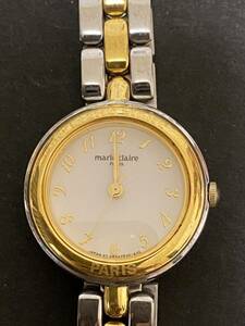 marie claire Paris QZ レディース 腕時計 ゴールド 高級 アクセサリー 純正ベルト 金属ベルト 未稼働品
