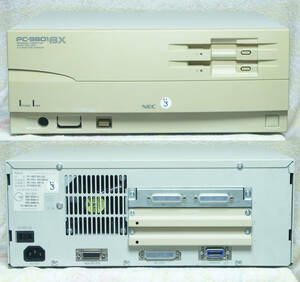 【完全整備品】 PC-9801BX/U2 ( SX-20MHz / RAM-1.6MB / FDD-3.5x2 / PC-9861K ) ソリッドコンデンサ - 3