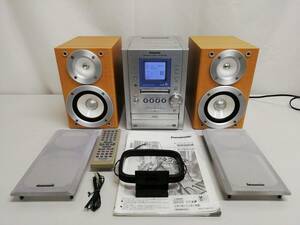 あ//しJ0651 Panasonic パナソニック　MDステレオシステム　ミニコンポ　CDカセット　SC-PM47MD 2003年製　完動品