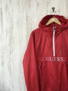 V604☆【アノラックパーカー】GUESS ゲス ナイロンジャケット 赤 M