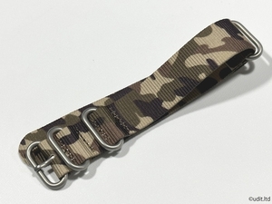 ラグ幅：22mm 高品質 迷彩 NATOストラップ 尾錠ブラック ファブリック 時計用ベルト ナイロン ミリタリー 時計用バンド ⑥ HG1