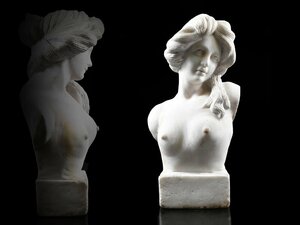 【雲】某名家収蔵品 西洋アンティーク 大理石 女性像 胸像 オブジェ 高さ66cm 重さ63.6kg 古美術品(旧家蔵出) CA9647 LDTvgy