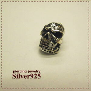 sp-95【1200円～】SILVER925ピアス★厳つい骸骨 ドクロ★片売