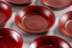 【うつわ】 時代物 漆芸菓子皿 10客 D760B 民芸 和食器 漆芸 骨董 古玩 日本料理 懐石 料亭 茶道具