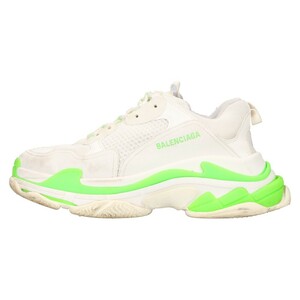 BALENCIAGA バレンシアガ TRIPLE S トリプルエス ローカットスニーカー シューズ ホワイト/グリーン 536737