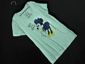 ネコポスOK 新品 MOUSSY マウジー Disney ミニーマウス Tシャツ size2/ライトグリーン ■◆ ☆ eec1 レディース