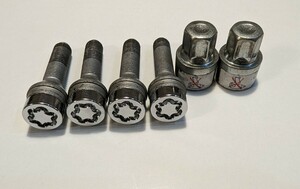 美品 McGard マックガード ホイールボルト 4本セット 色メッキ首下40mm M12 1.5 60° BMW E46 M3にて使用 盗難防止