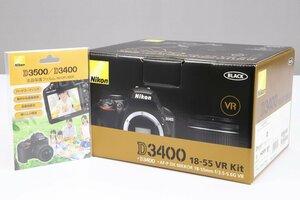 【 未使用品 】 Nikon D3400 18-55 VR レンズキット ブラック 【 メーカー保証期限切れ | 純正 液晶保護フィルム 追加付属 】