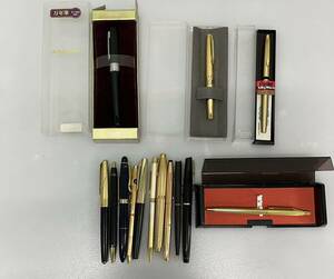 万年筆 ボールペン 合計14本まとめ PILOT PLATINUM SHEAFFER ペンテルなど ペン先 14K 筆記用具 