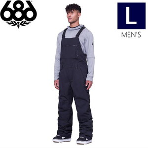 ● 686 HOT LAP INSULATED BIB PNT BLACK Lサイズ メンズ スノーボード スキー パンツ PANT ビブパンツ 23-24 日本正規品