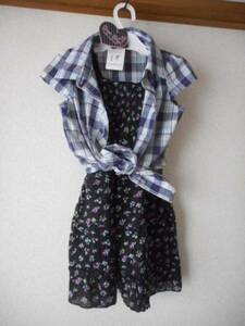 ★新品★　半袖シャツ&花柄のワンピース・スカート　　２点セット　　　黒