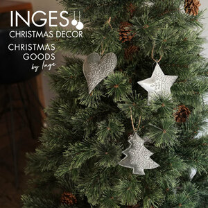 クリスマスツリー オーナメント INGE-GLAS GOODS メタルオーナメント 雪の結晶模様 ヴィンテージ風 シルバー 10cm 3個入［700001265］
