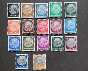 ドイツ 1933~36年 通常切手 ヒンデンブルク 17種完 NH