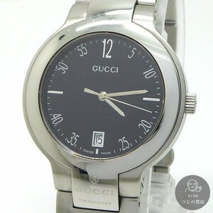 1円～ GUCCI グッチ 8900M デイト メンズ ウォッチ ブラック文字盤 SS クォーツ ◆クリックポストor佐川◆ ～4/25(木)終了 質屋-9609