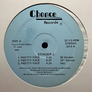 Stinger J. / Pretty Face cw Wonder Land [Chance Records SJ12] Kevin McCord オリジナル 激レア アーバン・ブギー プロト・ハウス