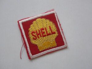 SHELL シェル 昭和 シェル石油 ガソリン 貝 四角 ロゴ ワッペン/ビンテージ ステッカー 自動車 カー用品 整備 作業着 カスタム ③ 127