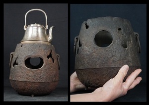 茶釜　飯窯　風炉　瓶掛　煎茶道具　茶器　涼炉　窶れ釜　やつれ釜　※銀瓶は付属しません。