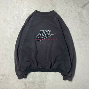 90年代 NIKE ナイキ スウェットシャツ モックネック ロゴ刺繍 銀タグ メンズXL相当