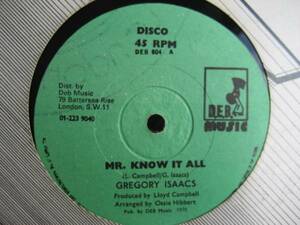 ◆Gregory Isaacs/Mr Know It All◆KILLER ROOTS！