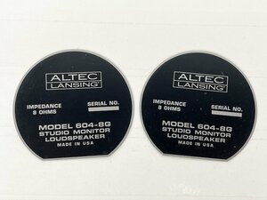 ALTEC 604-8G プレート 2枚 [11023]