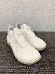 ◆【売り切り】ecco エコー BIOM C4 BOA バイオム H4 ボア ホワイト系 スパイクレスゴルフシューズ 25.0cm