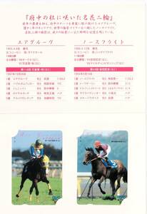 ☆000・競馬・クオカード・JRA東京競馬場配布・50周年記念品・2枚セット・台紙付き・写真参照