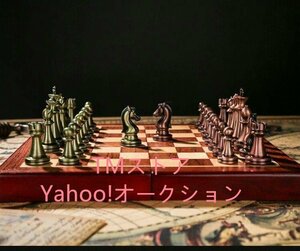 人気推薦 ！ 西洋棋 チェス盤　ぎょく　金属　チェスボード　アンティーク 30*30*3cm