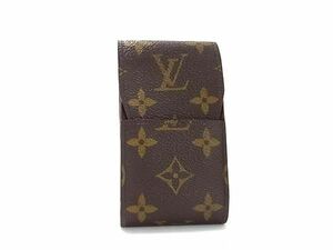 1円 ■美品■ LOUIS VUITTON ルイヴィトン M63024 エテュイ モノグラム シガレットケース 煙草ケース マルチケース ブラウン系 BF7118